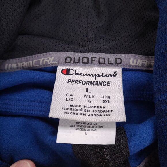 Champion Performance Run Disney Jacket Hoodie Large Mickey Blue Windbreaker Zip - Picture 9 of 16